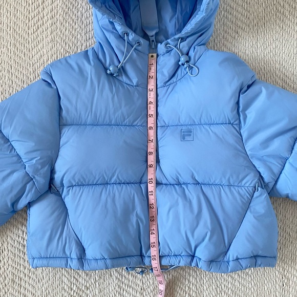 Fila UO Exclusive Blue Cropped Puffer Jacket - Picture 8 of 13